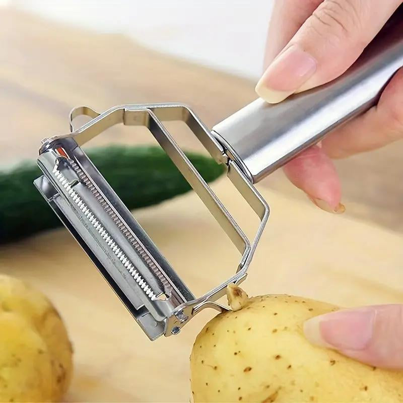 Effortless Slicing with Our Portable Stainless Steel Fruit and Vegetable Peeler - The Ultimate Kitchen Gadget for Summer Gifts!