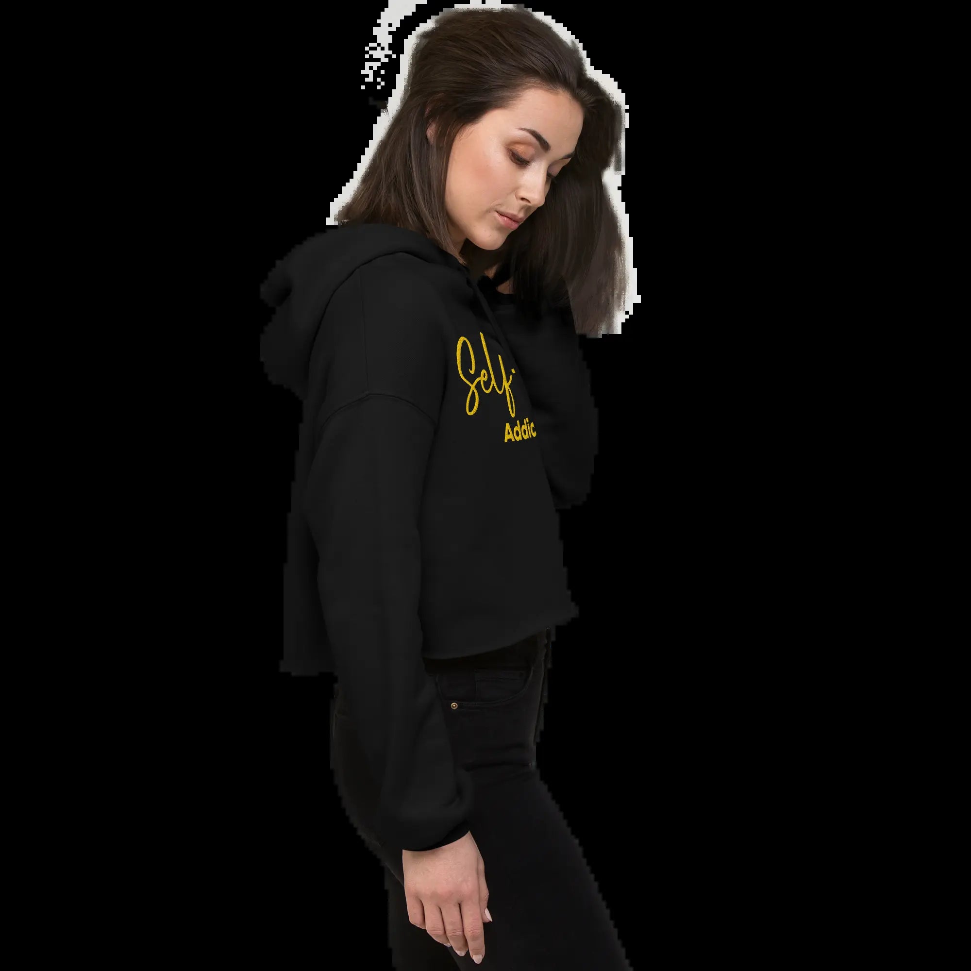Crop Hoodie - Self Love Addicted with EMBROIDERY