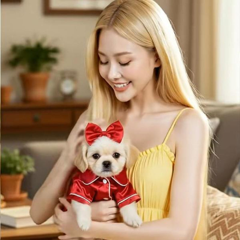 Pet Pajamas Clothes Teddy Bichon Bear Pomeranian Bulldog Clothing Puppy Dog Cats Comfortable Silk Clothing