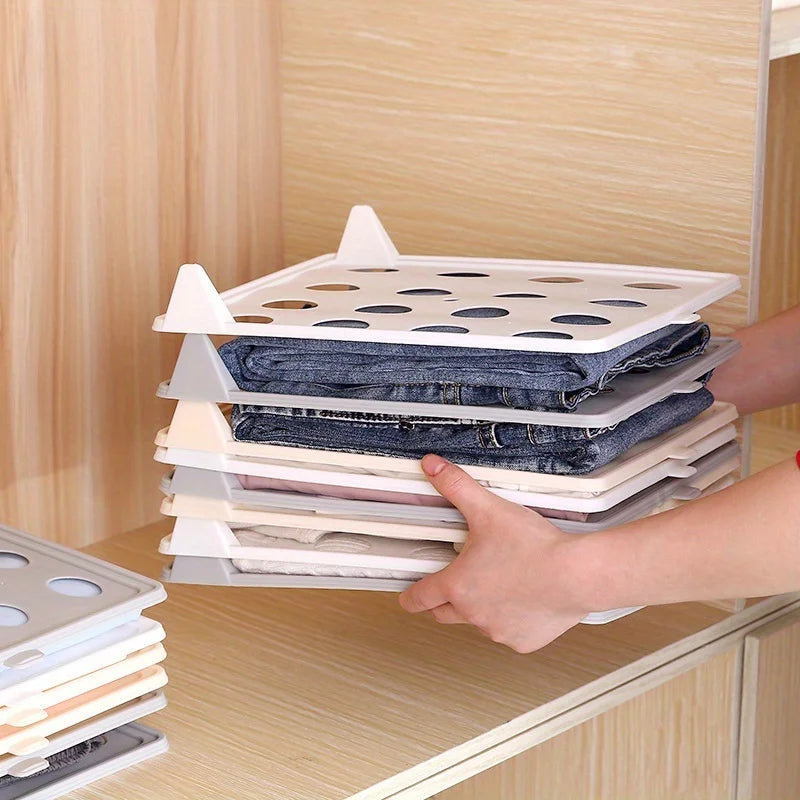 Shirt Storage Board Stackable T-Shirt Organizer Folding Clothes Board Multifunctional Portable Clothes Storage with Handle