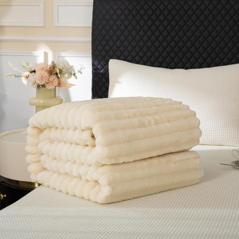 Solid Color Fuzzy Blanket, Soft Comfortable Warm Throw Blanket, Bedroom Blanket, Air-Conditioned Room Blanket, Warm Nap Blanket for Home Office Travel, Fluffy Blanket