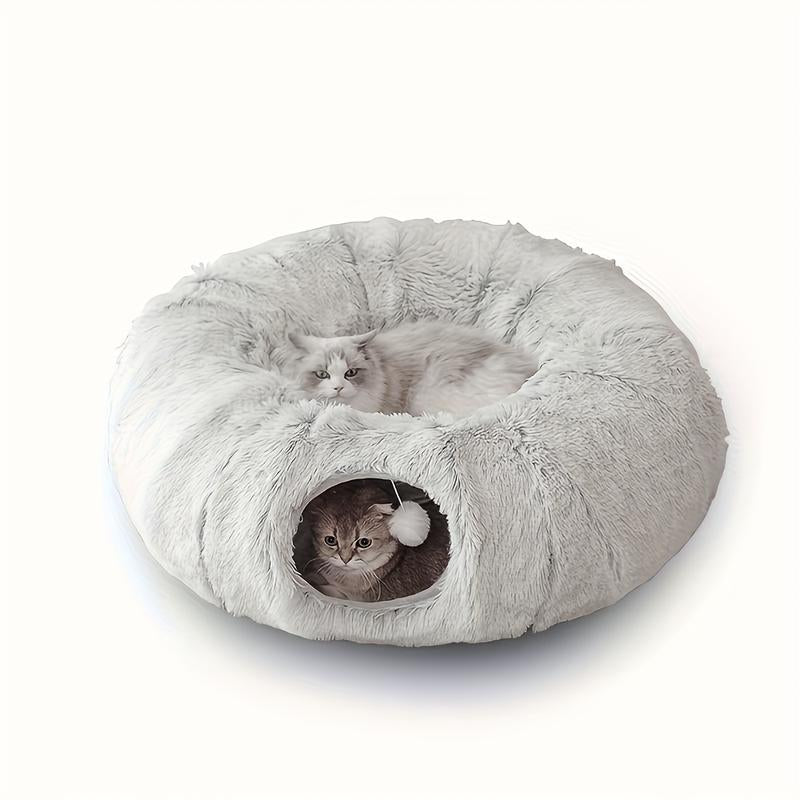 Cat Nest Pet Cat Tunnel Plush Warm Cat Tunnel Foldable Detachable and Washable Multi-Functional Splicing Cat Channel