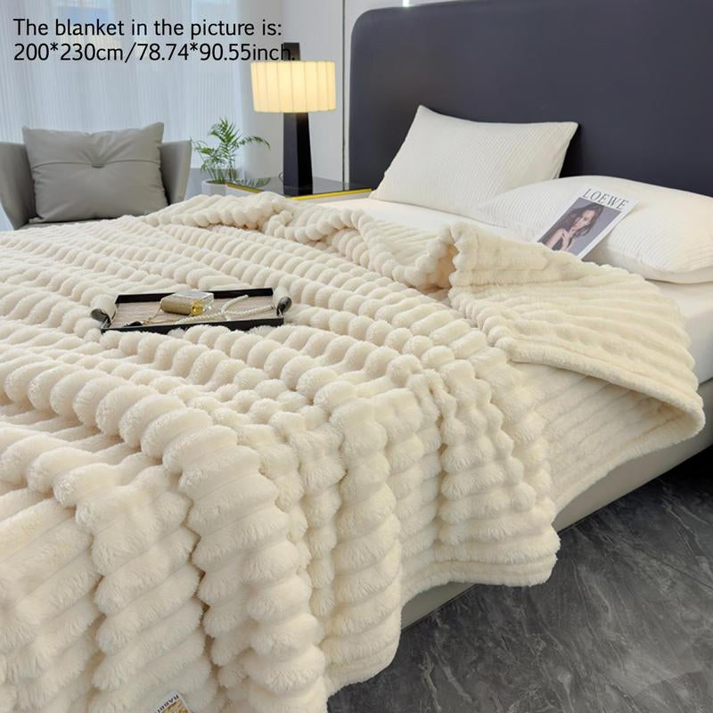 Solid Color Fuzzy Blanket, Soft Comfortable Warm Throw Blanket, Bedroom Blanket, Air-Conditioned Room Blanket, Warm Nap Blanket for Home Office Travel, Fluffy Blanket
