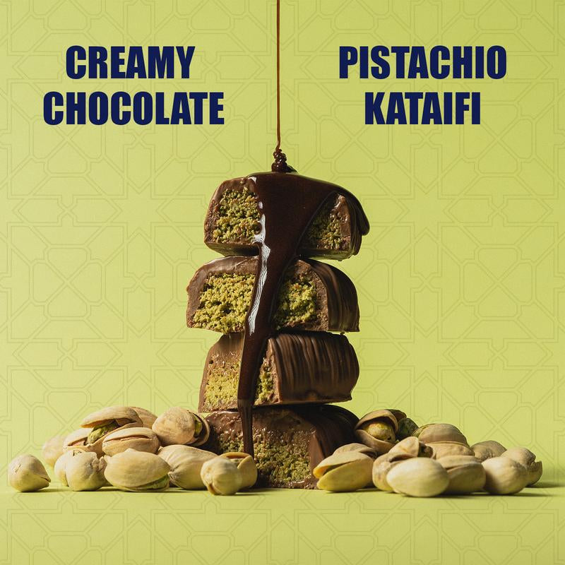 Lovetta Dubai Chocolate Pistachio Knafeh 4Oz 1 Bar Dessert Snack Rich Belgian Milk Chocolate with Fresh Pistachio Paste Cream