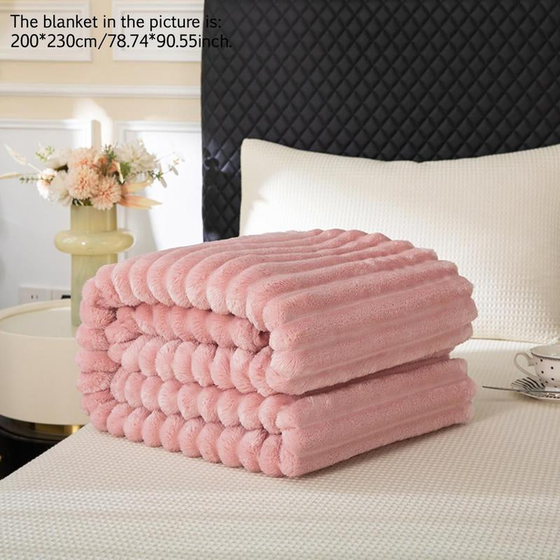 Solid Color Fuzzy Blanket, Soft Comfortable Warm Throw Blanket, Bedroom Blanket, Air-Conditioned Room Blanket, Warm Nap Blanket for Home Office Travel, Fluffy Blanket