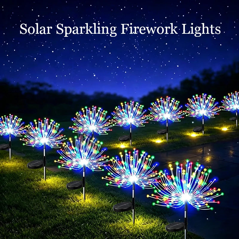Outdoor Decoration Light Solar Firework Lights Waterproof Sparkles Landscape Fairy Light Garden Lights Yard Patio Pathway