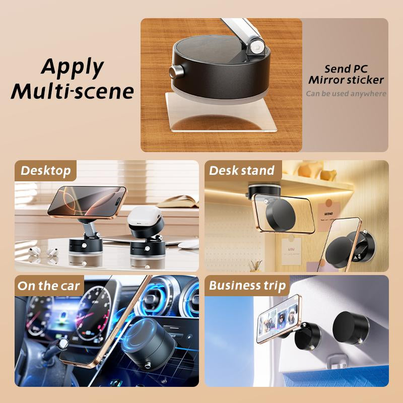 Vacuum Magnetic Suction Phone Holder,Xo Upgraded 360° Adjustable Suction Cup Car Phone Mount,Hands-Free Cell Phone Holder for Car/Gym/Mirror/Smooth Surface,Compatible with Iphone 16/15/14/13/12 Series