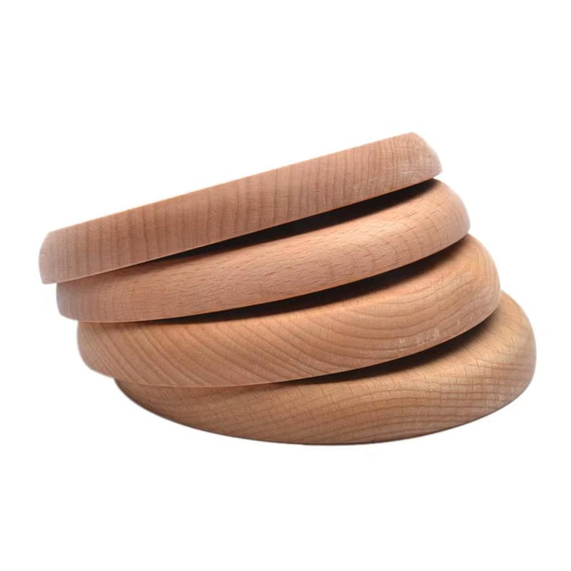 Tray Natural Beech Plates Wooden Tableware Beech Wooden round Plate Handmade Sushi Dish for Snack Dish Fruit Daily Uses #AW