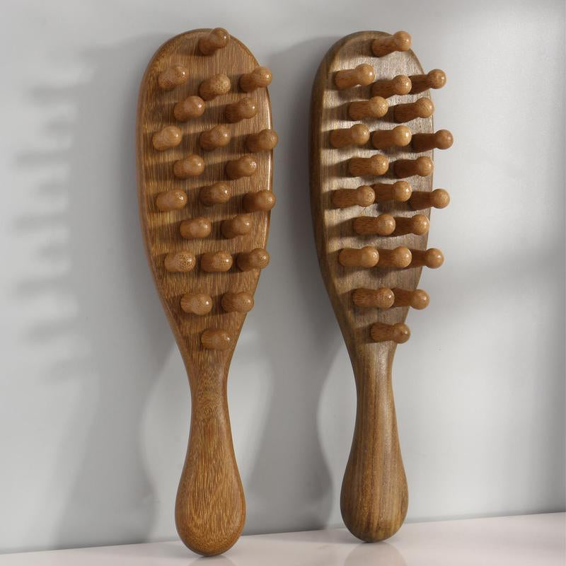 Wooden Massage Comb, 1 Count Scalp Massager, Large Wide Tooth Head Scalp Meridians Scraping Massage Comb, Hair Care & Styling Tool for Home & Salon Use