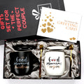 Mr and Mrs Coffee Mugs Creative Couples Black Ceramic Cups Wedding Gifts for Newlyweds Cup Set Perfect Gift-Set for Engagement
