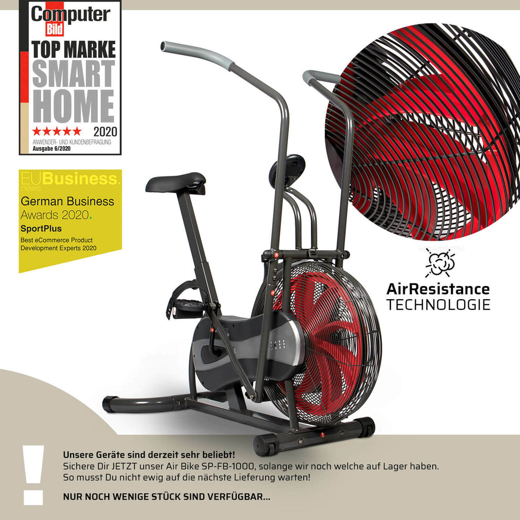 Sportplus Fan Air Bike Fitnessbike Heimtrainer Trimmrad Indoor Fahrrad