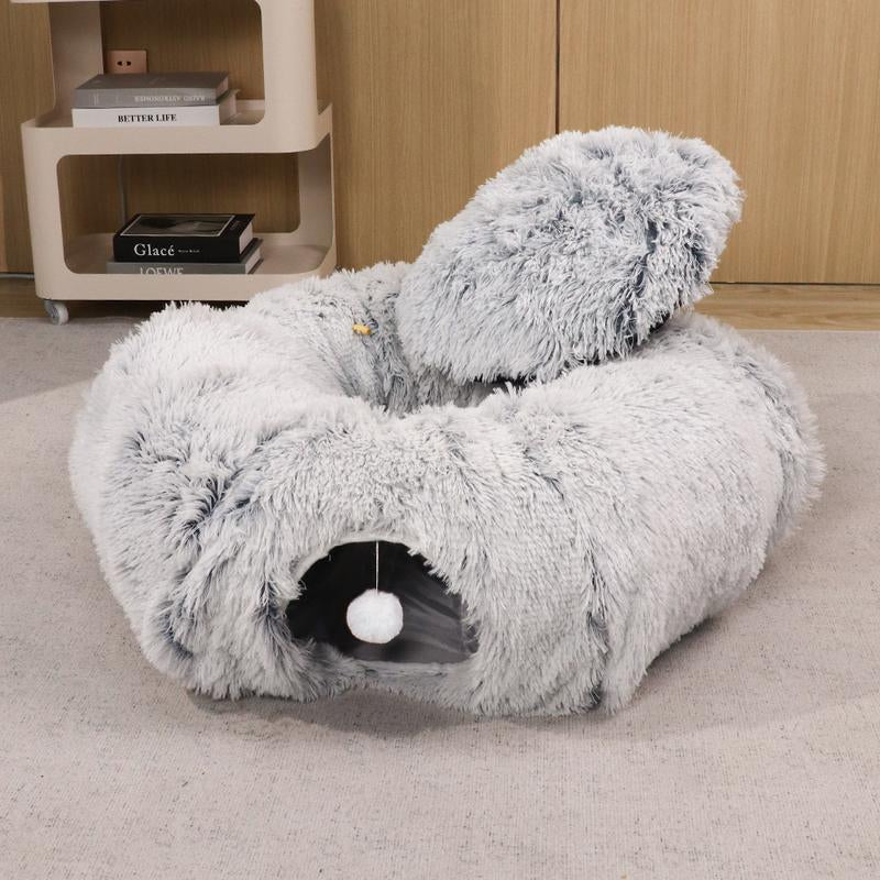 Four Season Universal Plush Cat Nest, Foldable Pet Tunnel, Pet Toys Suitable for Cats and Dogs Shaped Beds Bed Built Kennel