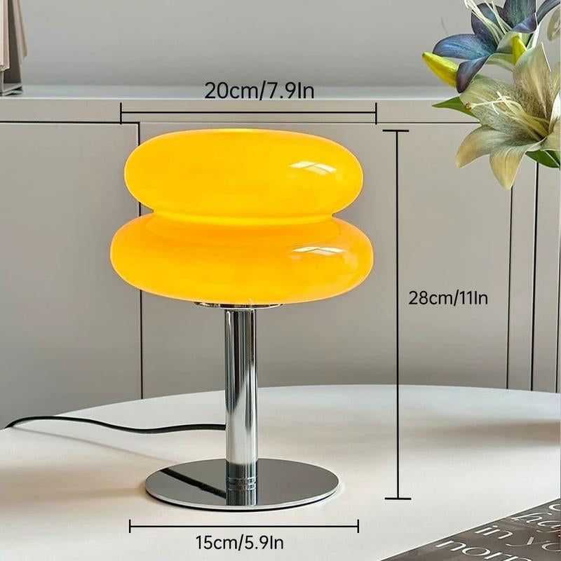 Table Lamp for Bedroom Nightstand - Bedside Glass Lamp for Living Room, Dimmable USB Powered Ambient Light, Moder Bedroom Lamp Gift