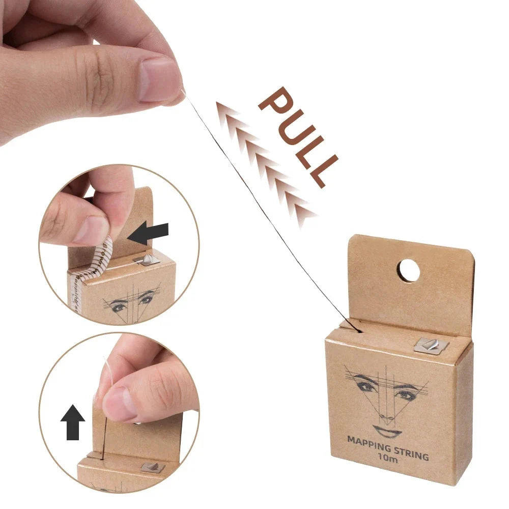 10M for Mapping Eyebrow Marker Thread Tattoo Brows Point 1 Box MAPPING STRING Microblading Eyebrow Pre-Inked Tattoo PMU String