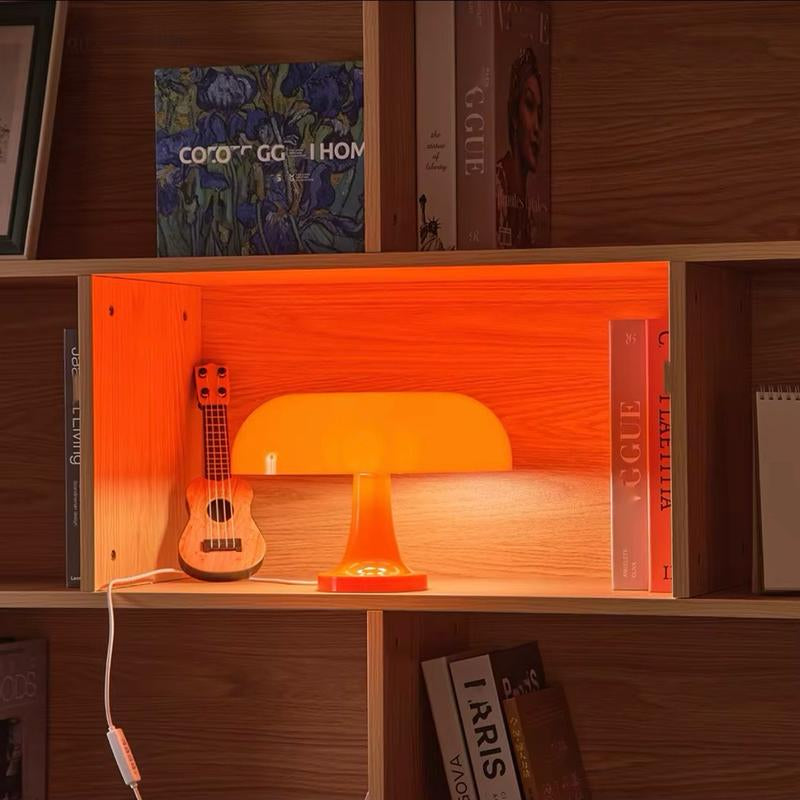 Classic Mushroom Table Lamp Modern Bauhaus Art Table Lamp Bedroom Bedside Lamp Danish Designer Orange Decorative Table Lamp Night Light Illusion