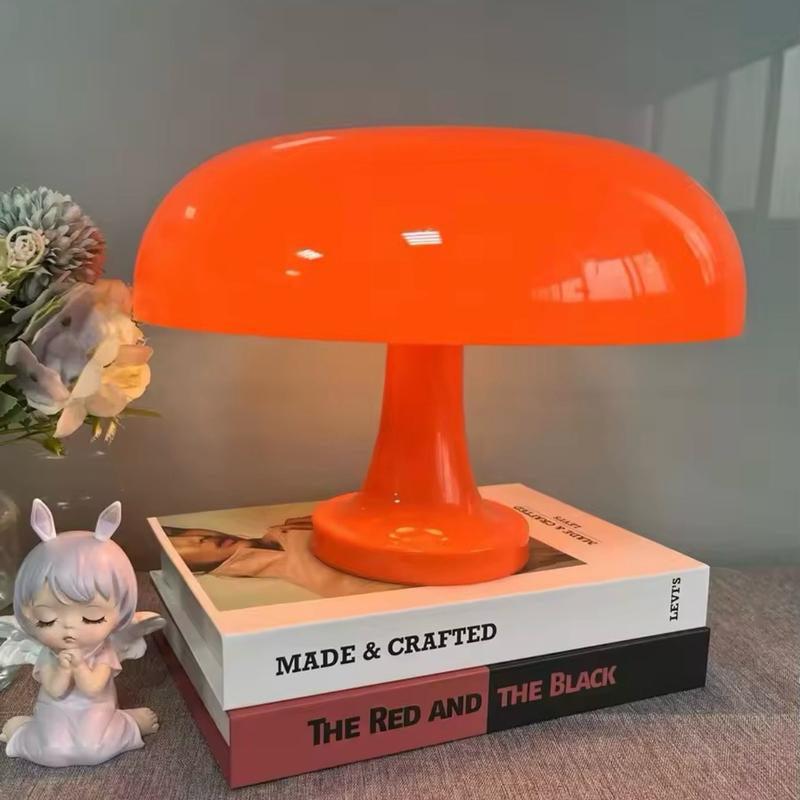 Classic Mushroom Table Lamp Modern Bauhaus Art Table Lamp Bedroom Bedside Lamp Danish Designer Orange Decorative Table Lamp Night Light Illusion
