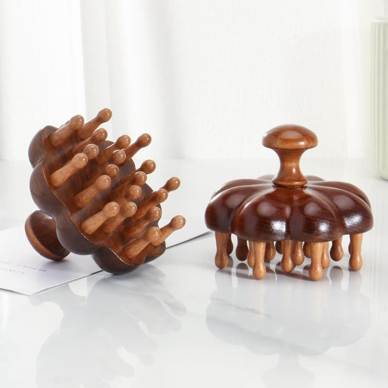 Wooden Massage Comb, 1 Count Scalp Massager, Large Wide Tooth Head Scalp Meridians Scraping Massage Comb, Hair Care & Styling Tool for Home & Salon Use