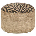 Handgefertigter Sitzpuff Schwarz 45 X 30 Cm Jute
