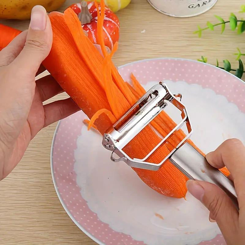 Effortless Slicing with Our Portable Stainless Steel Fruit and Vegetable Peeler - The Ultimate Kitchen Gadget for Summer Gifts!