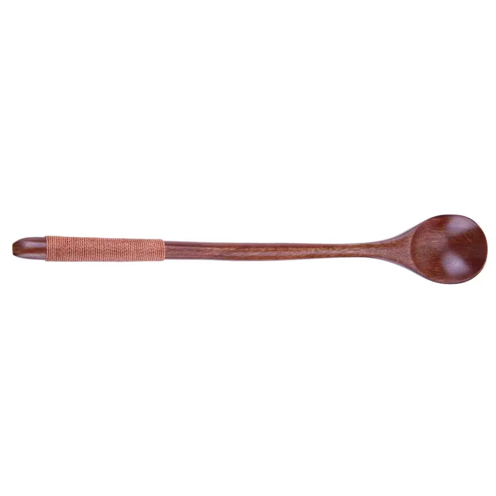 Wooden Spoon Soup-Teaspoon Solid Wood Porridge Spoon Honey Coffee Creative Japanese-Style Green Tableware for Kicthen