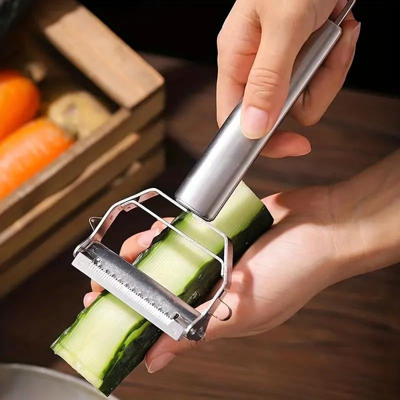 Effortless Slicing with Our Portable Stainless Steel Fruit and Vegetable Peeler - The Ultimate Kitchen Gadget for Summer Gifts!