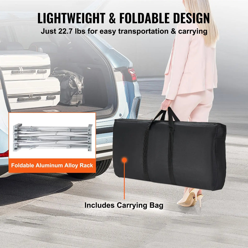 【Fathersdaygift】Vevor Portable Tradeshow Podium Table, 51.18" X 18.31" X 37.4", Display Exhibition Counter Stand Booth Fair with Wall, Foldable Promotion Retail Bar Table Pop up Podium with Storage Rack, Carrying Bag