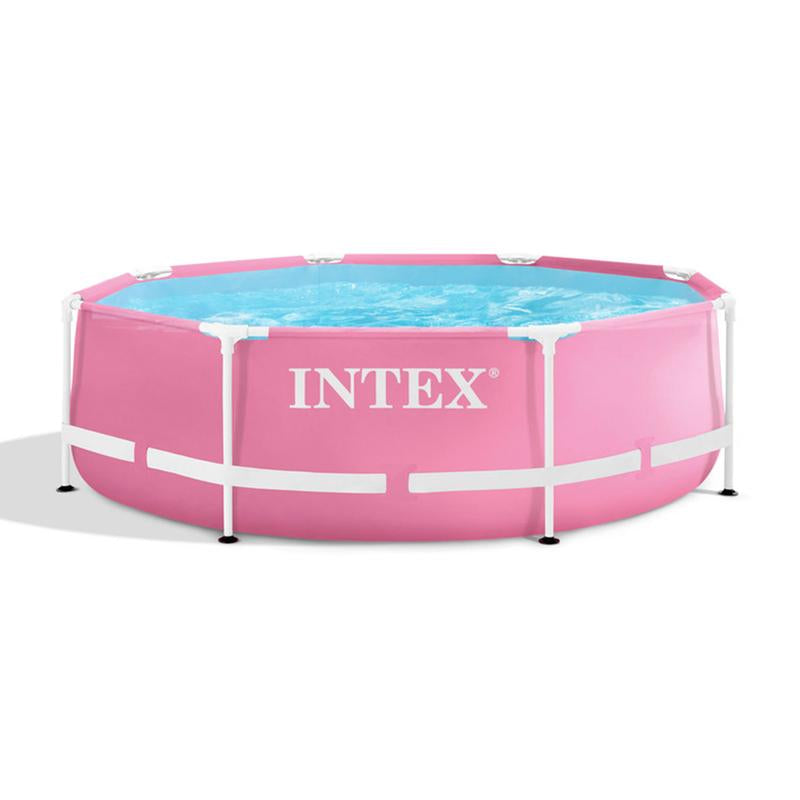 Intex Outdoor Rectangular/Round Frame above Ground Swimming Pool, Pink/Blue 23-30 Inches Deep (Pump Not Included)