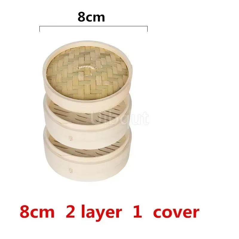 Bamboo Steamer Fish Rice Vegetable Snack Basket Set Kitchen Cooking Tools Cage or Cage Cover Cooking Cookware Cooking