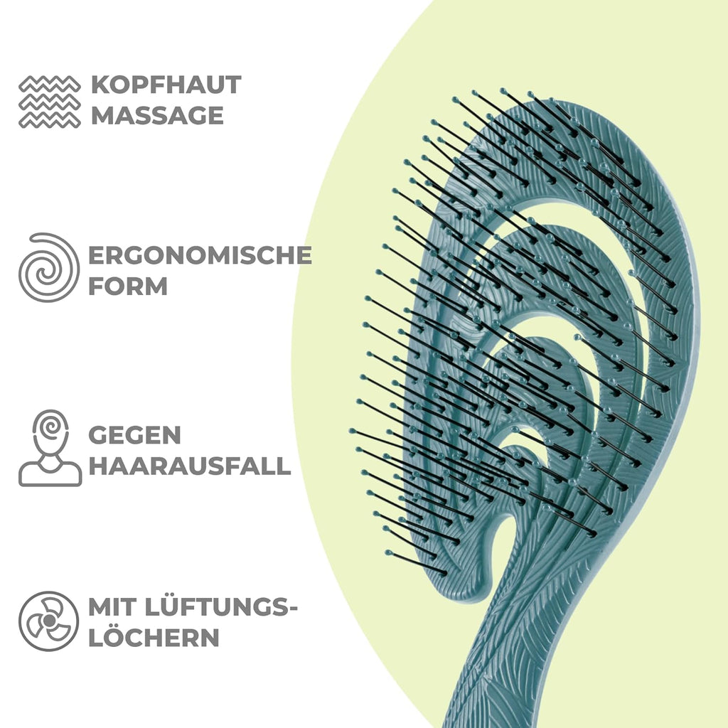 Ninabella Haarbürste Ohne Ziepen - Bürste Für Damen Und Herren - Detangler Bürste Auch Für Locken & Lange Haare - Entwirrbürste Haarbürsten - Limetten Grün