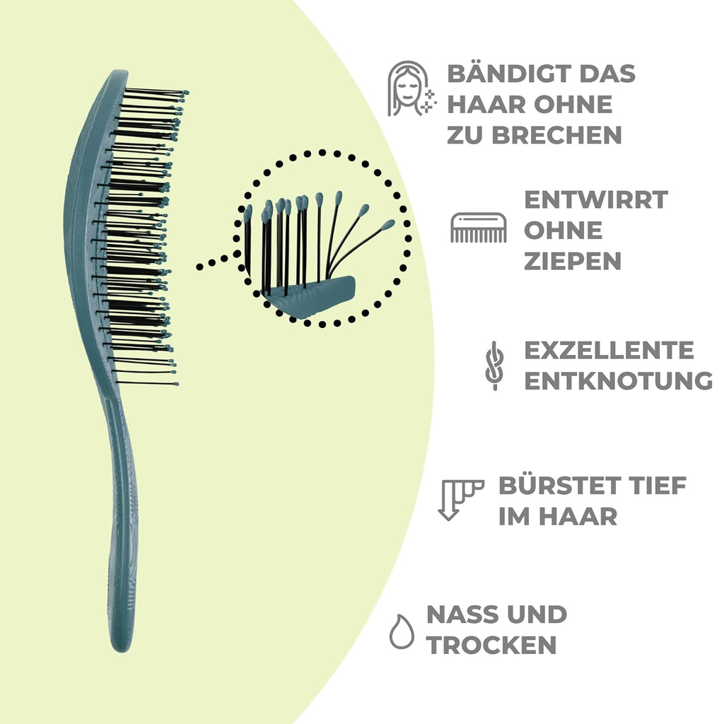Ninabella Haarbürste Ohne Ziepen - Bürste Für Damen Und Herren - Detangler Bürste Auch Für Locken & Lange Haare - Entwirrbürste Haarbürsten - Limetten Grün