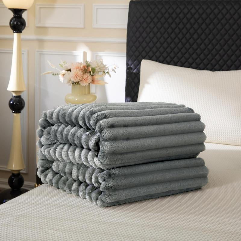 Solid Color Fuzzy Blanket, Soft Comfortable Warm Throw Blanket, Bedroom Blanket, Air-Conditioned Room Blanket, Warm Nap Blanket for Home Office Travel, Fluffy Blanket