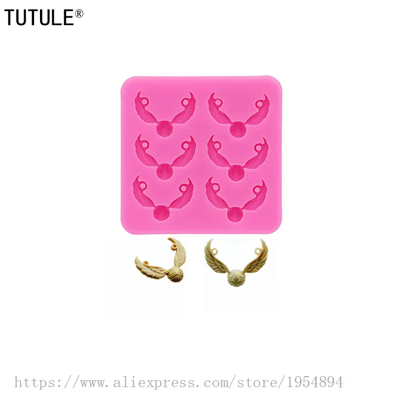 Angel Wings Keychain Silicone Mold-Fondant Polymer Chocolate Cake Clay Silicone Keychain Necklace Mould,Epoxy Resin Craft Mould