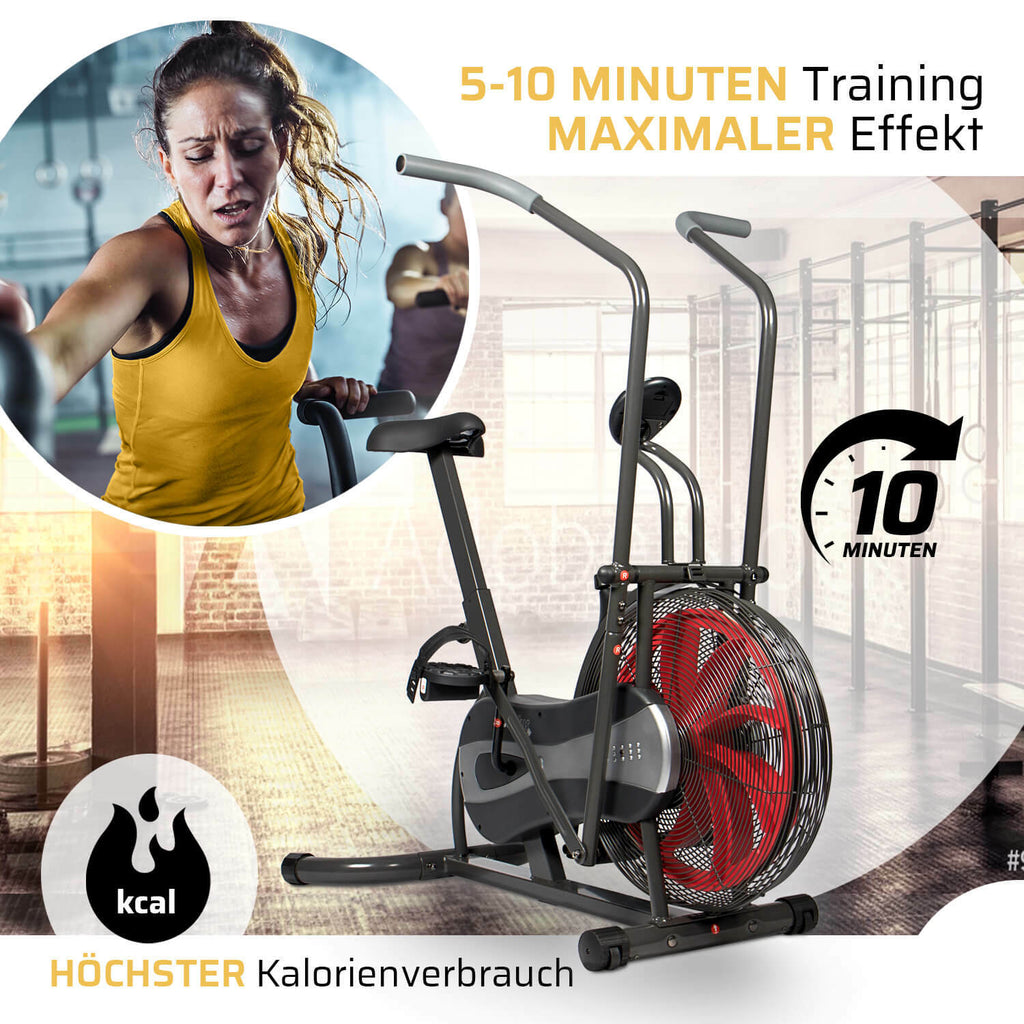 Sportplus Fan Air Bike Fitnessbike Heimtrainer Trimmrad Indoor Fahrrad