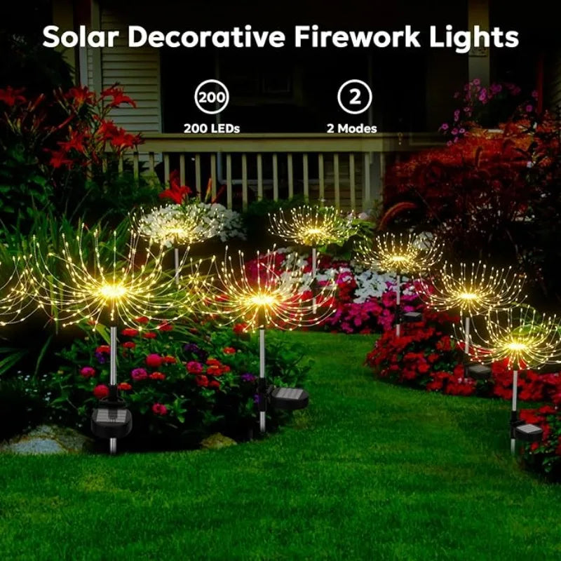 Outdoor Decoration Light Solar Firework Lights Waterproof Sparkles Landscape Fairy Light Garden Lights Yard Patio Pathway