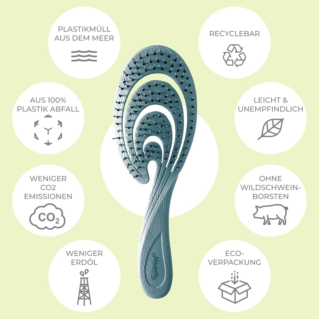 Ninabella Haarbürste Ohne Ziepen - Bürste Für Damen Und Herren - Detangler Bürste Auch Für Locken & Lange Haare - Entwirrbürste Haarbürsten - Limetten Grün