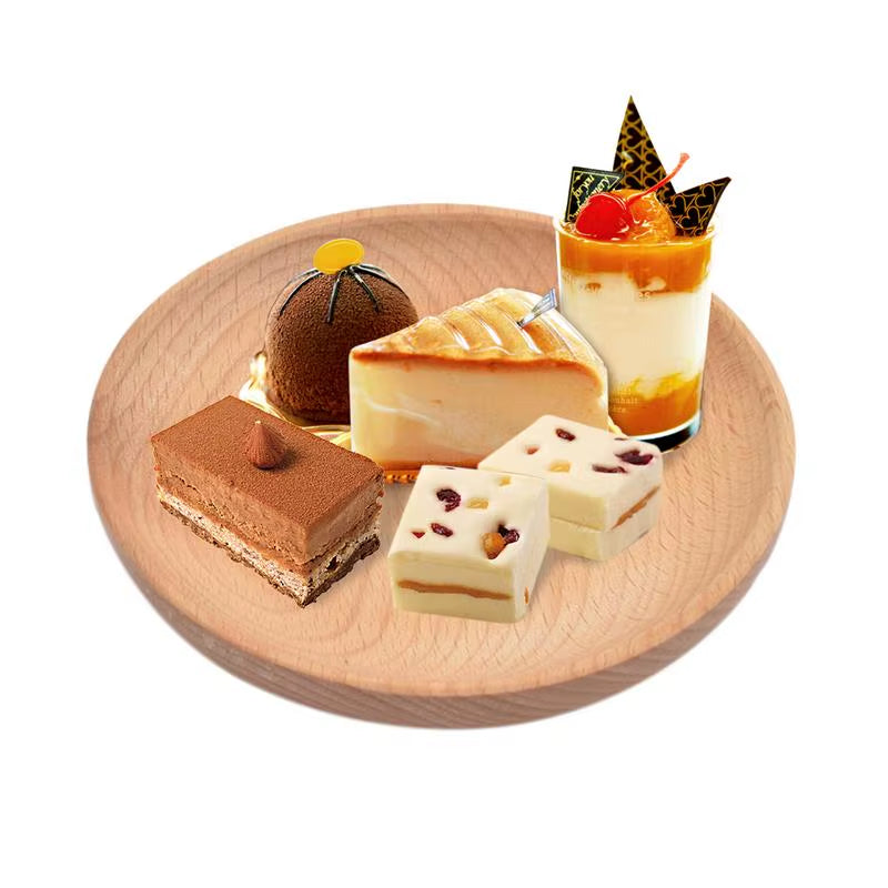 Tray Natural Beech Plates Wooden Tableware Beech Wooden round Plate Handmade Sushi Dish for Snack Dish Fruit Daily Uses #AW