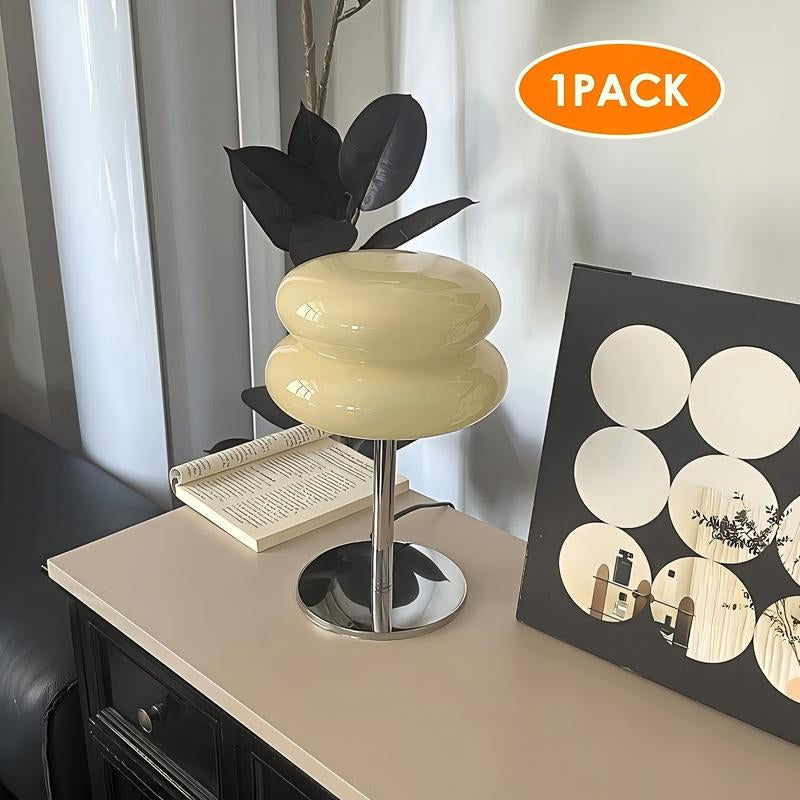Table Lamp for Bedroom Nightstand - Bedside Glass Lamp for Living Room, Dimmable USB Powered Ambient Light, Moder Bedroom Lamp Gift