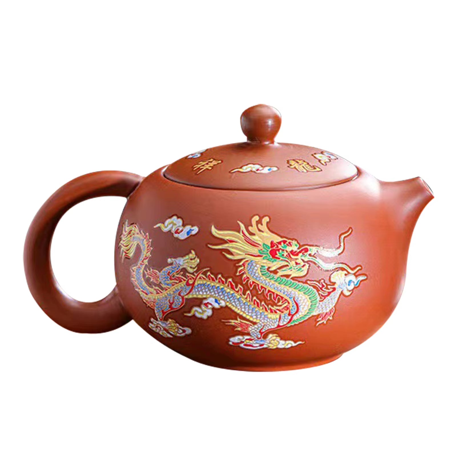 Color-Changing Tea Pot with Dragons Phoenixs Pattern Washable Gongfu Tea Teapots Kettle Gift Teapot Tea Set Ceramics and Pottery