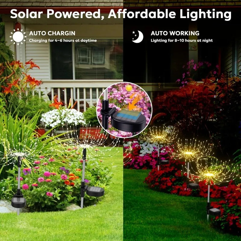 Outdoor Decoration Light Solar Firework Lights Waterproof Sparkles Landscape Fairy Light Garden Lights Yard Patio Pathway