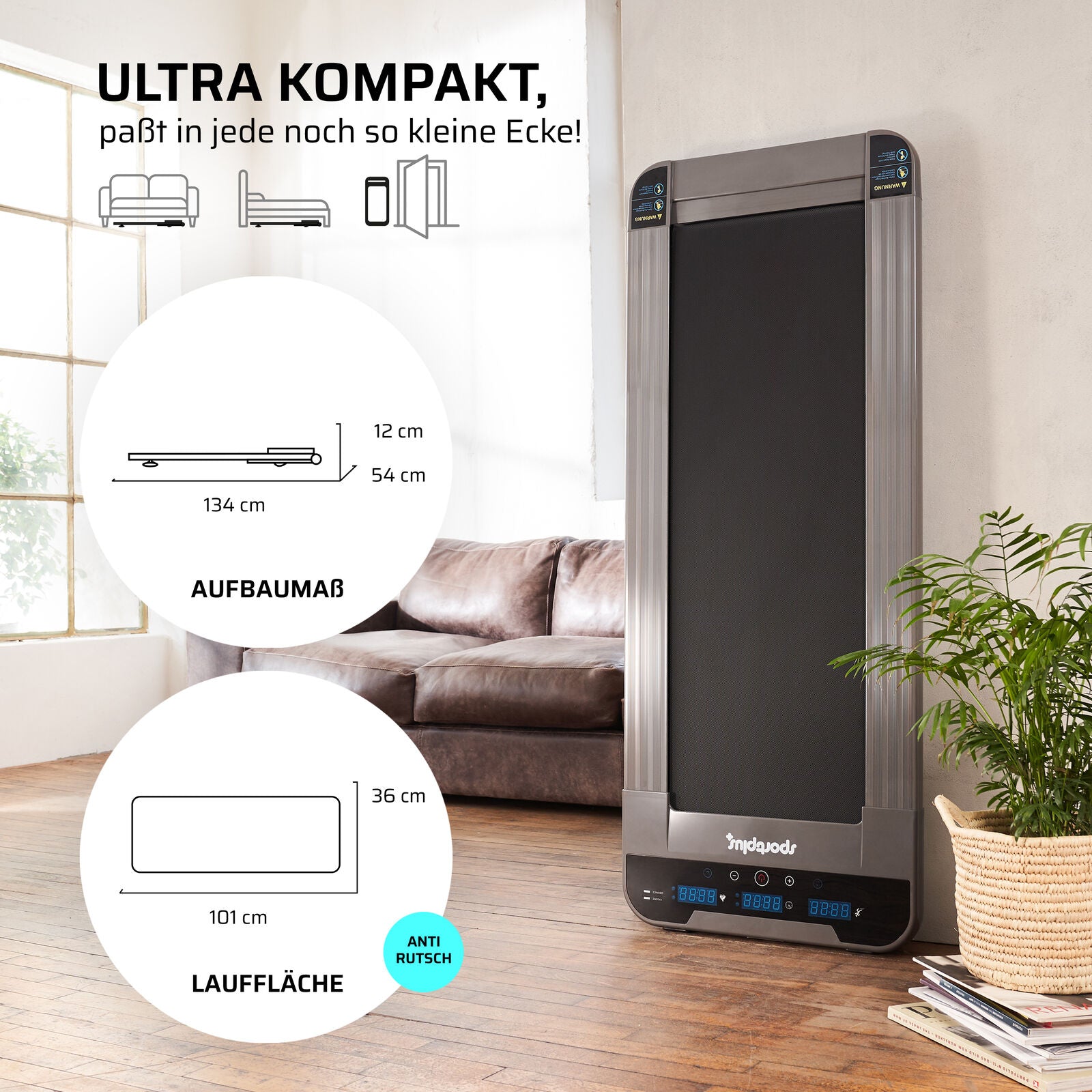 Sportplus Laufband Walkingpad Treadmill Heimtrainer Geh-/ Lauftraining 0,8-6Km/H