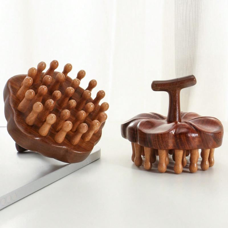 Wooden Massage Comb, 1 Count Scalp Massager, Large Wide Tooth Head Scalp Meridians Scraping Massage Comb, Hair Care & Styling Tool for Home & Salon Use