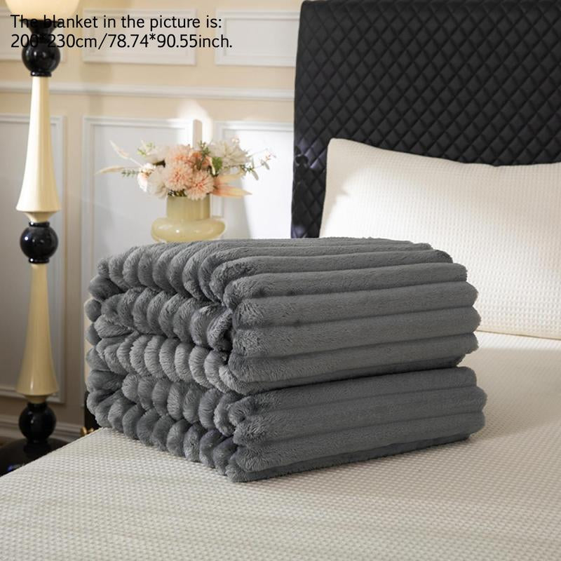 Solid Color Fuzzy Blanket, Soft Comfortable Warm Throw Blanket, Bedroom Blanket, Air-Conditioned Room Blanket, Warm Nap Blanket for Home Office Travel, Fluffy Blanket