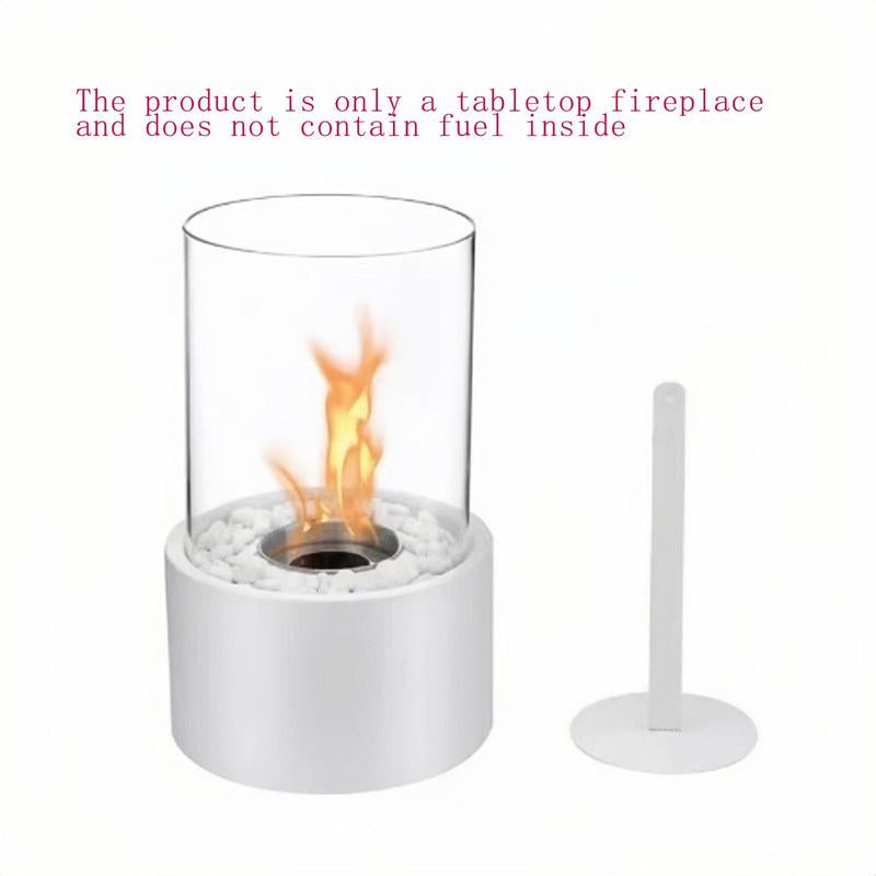Table Fireplace with Protective Glass, 1 Count Warming Table Fireplace Heater for Indoor and Outdoor Use, Table Decoration and Heating, Balcony Ambiance Decoration, Summer for Gift