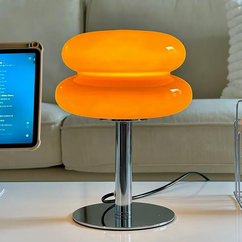 Table Lamp for Bedroom Nightstand - Bedside Glass Lamp for Living Room, Dimmable USB Powered Ambient Light, Moder Bedroom Lamp Gift