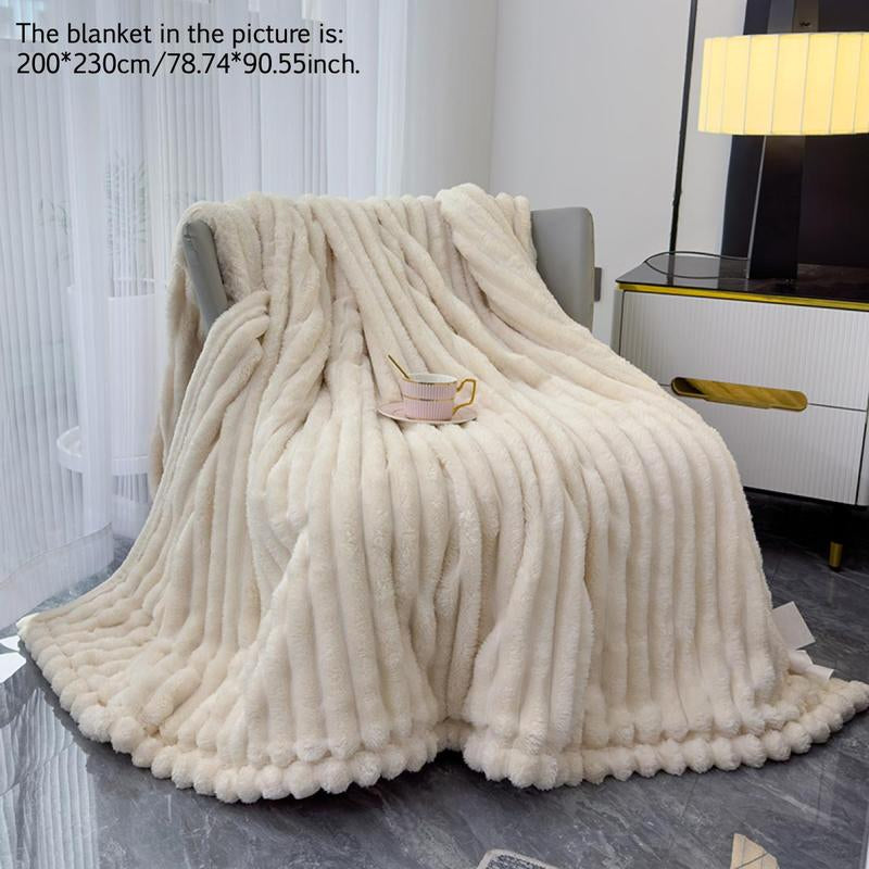 Solid Color Fuzzy Blanket, Soft Comfortable Warm Throw Blanket, Bedroom Blanket, Air-Conditioned Room Blanket, Warm Nap Blanket for Home Office Travel, Fluffy Blanket