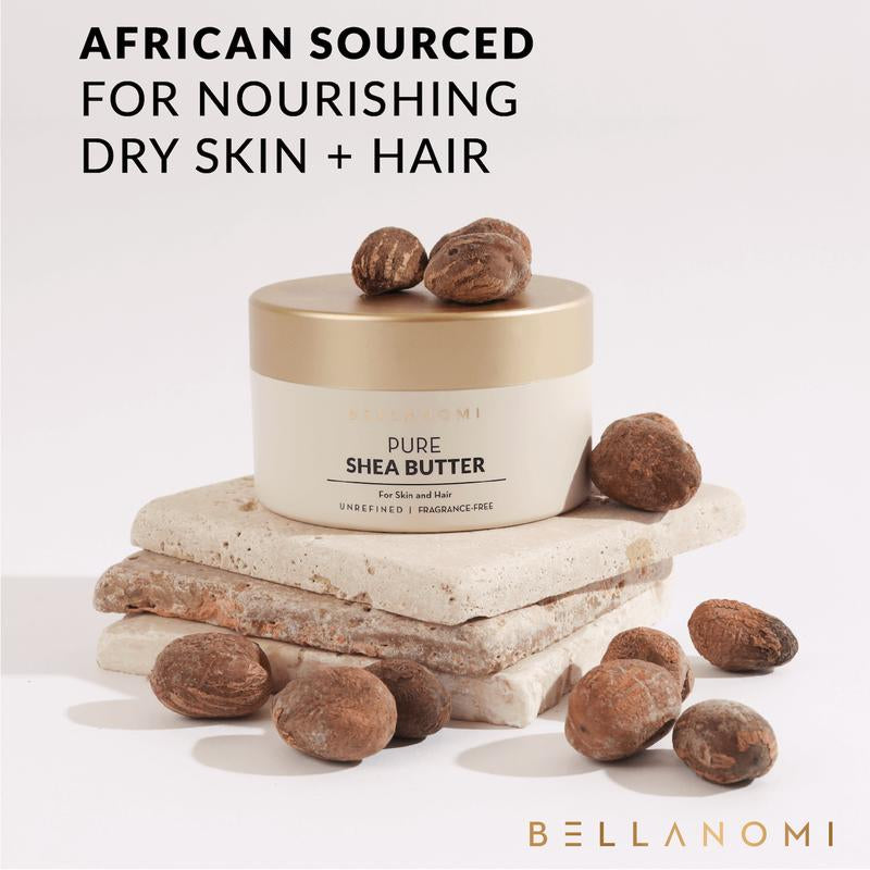 Bellanomi Pure African Shea Butter Fragrance-Free Skin Repair Ethically Sourced from Nigeria Moisturizing Body Care Sensitive Skin