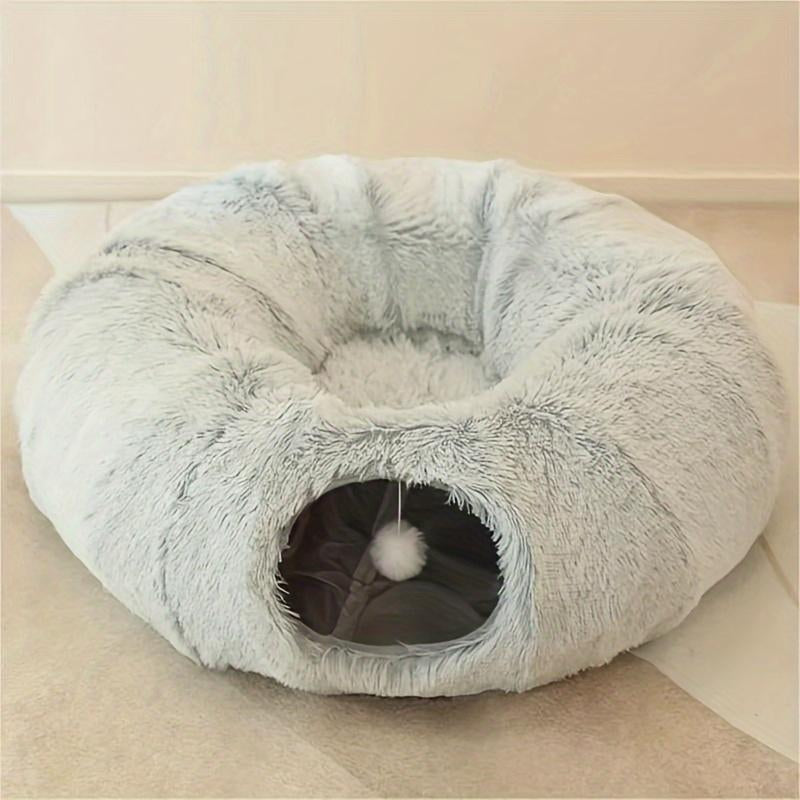Cat Nest Pet Cat Tunnel Plush Warm Cat Tunnel Foldable Detachable and Washable Multi-Functional Splicing Cat Channel