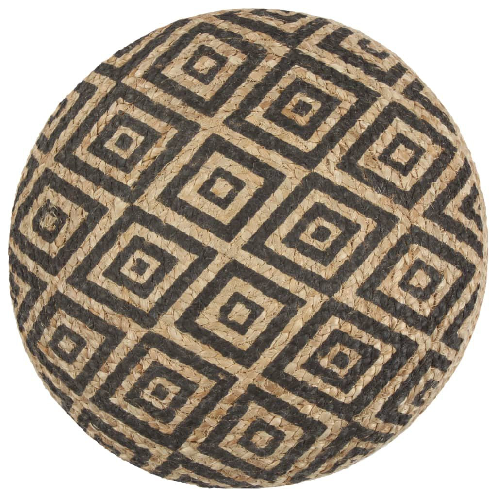 Handgefertigter Sitzpuff Schwarz 45 X 30 Cm Jute
